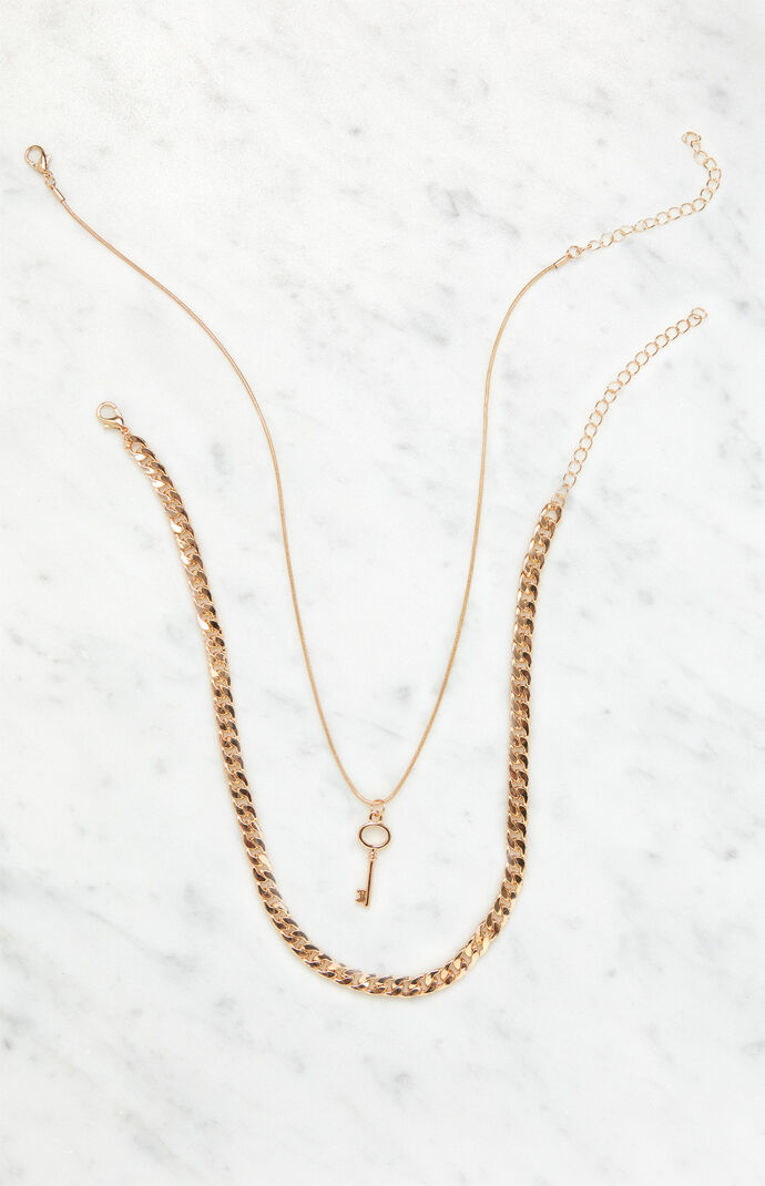 Harder Chain & Key Necklace Set