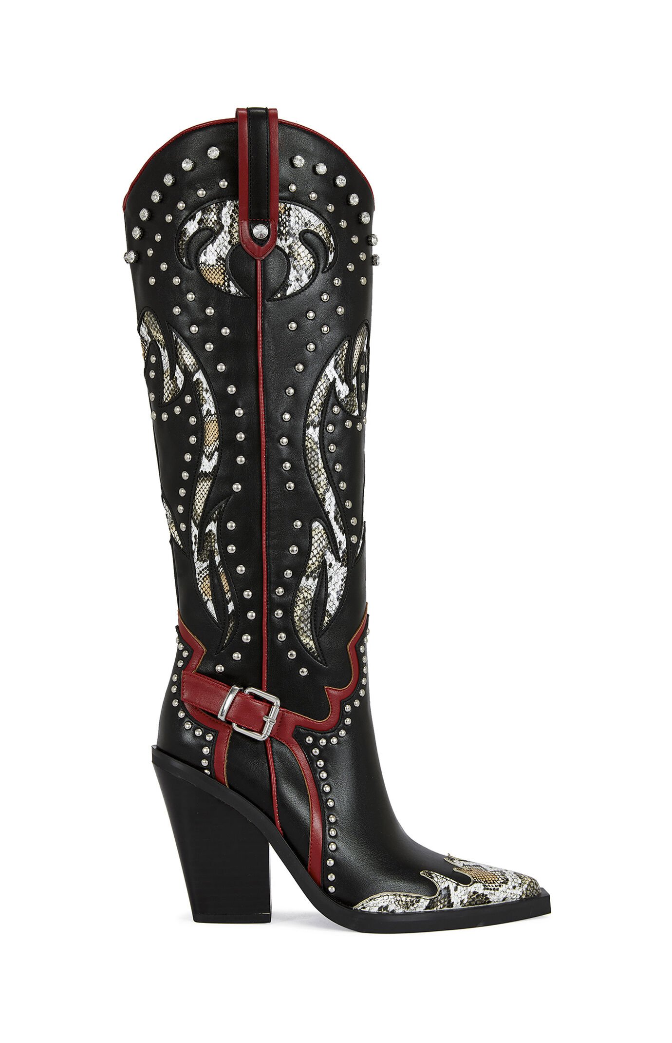 AZALEA WANG Women's Hyperion Black Cat Western Boots