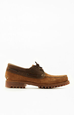 Brown Suede 3-Eye Classic Lug Boat Shoes image number 1