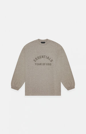 ESSENTIALS Heather Grey Long Sleeve T-Shirt image number 1