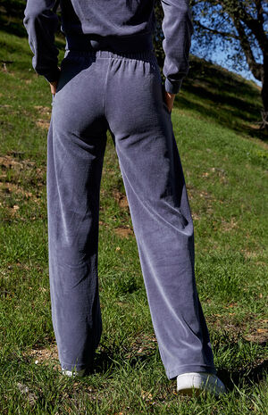 Blue & Silver Velour Anastasia Sweatpants image number 3
