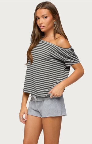 Chanelle Off-The-Shoulder Striped Top image number 2