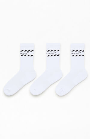 3 Pack Diagonal Stripe Crew Socks image number 2