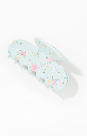 Blue Floral Hair Claw Clip image number 1