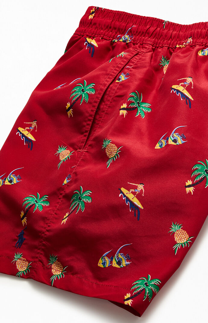 Recycled Tropical 17" Swim Trunks