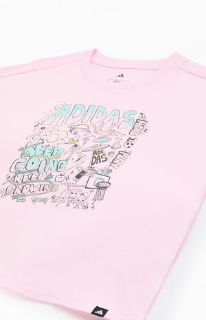 Kids Light Pink Dropped Shoulder T-Shirt image number 2
