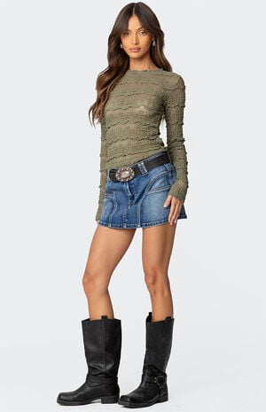 Jive Washed Denim Mini Skirt image number 3