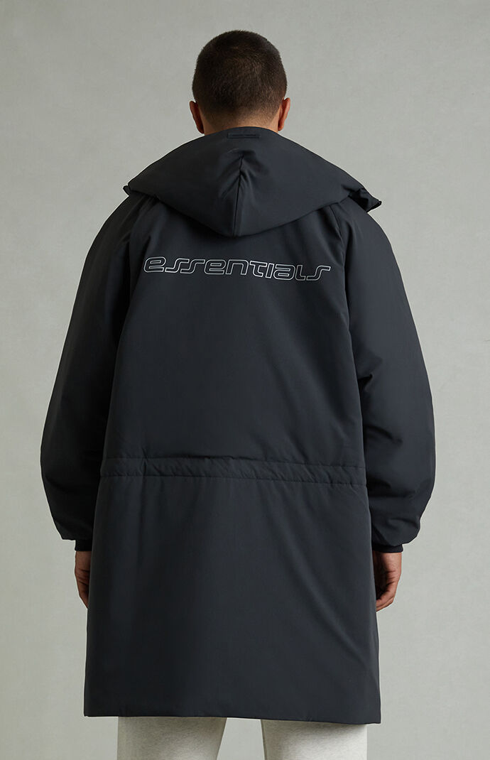 Fear of God ESSENTIALS Vintage Black Hooded Parka Jacket