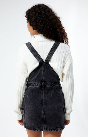 Washed Denim Skirt Overalls image number 4