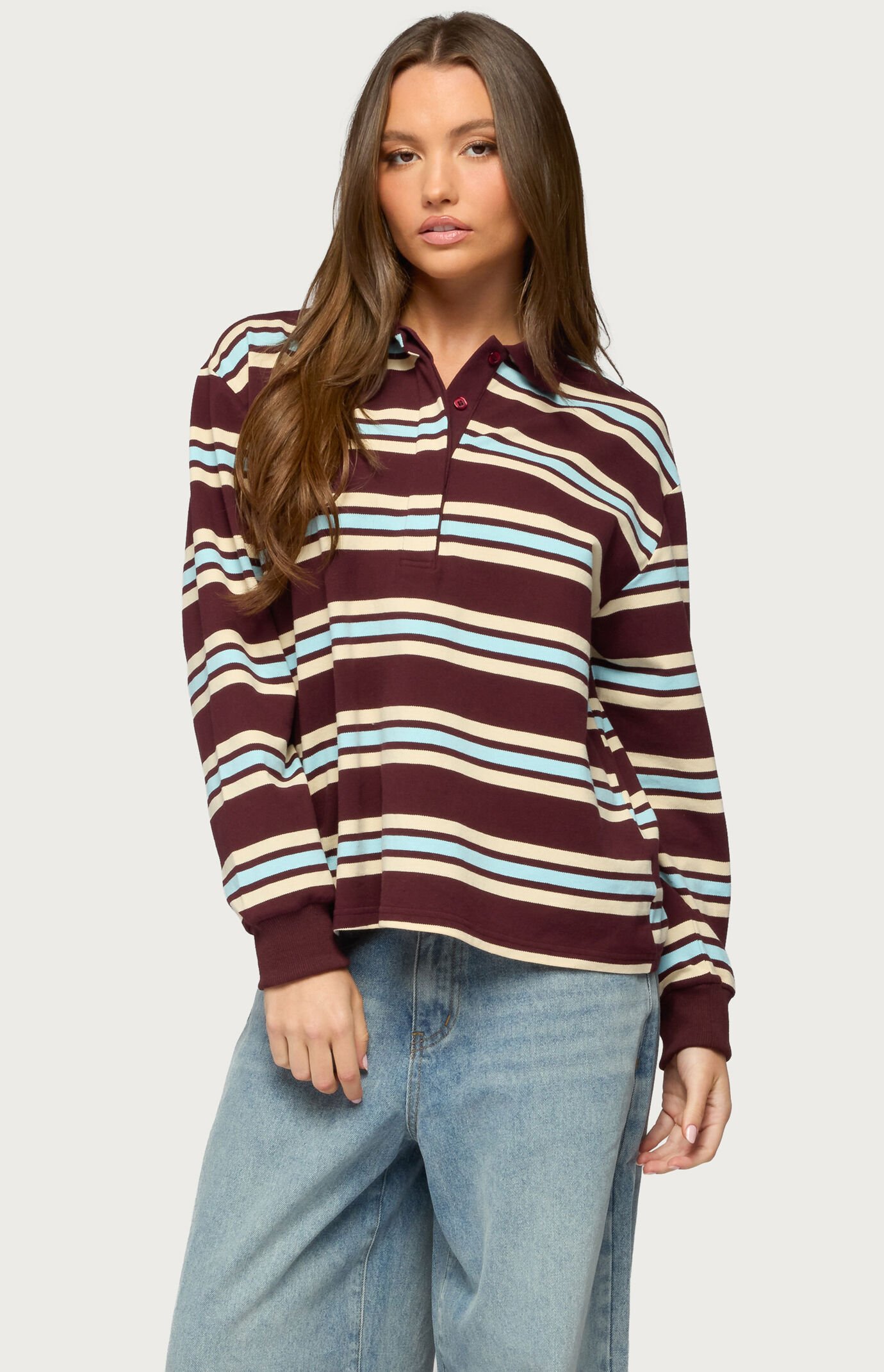 Edikted Renya Striped Rugby Shirt