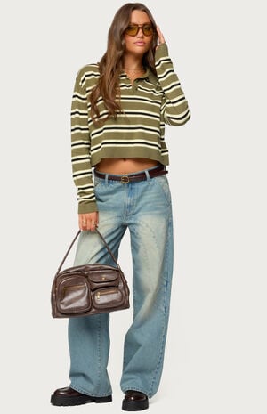 Shelby Striped Polo Sweater image number 5