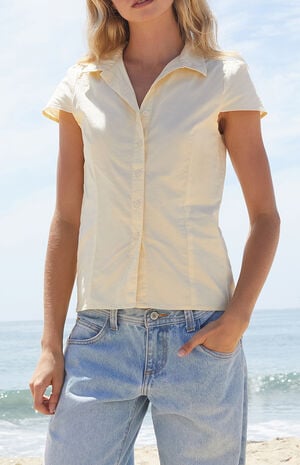 Yellow Rue Collared Top image number 1