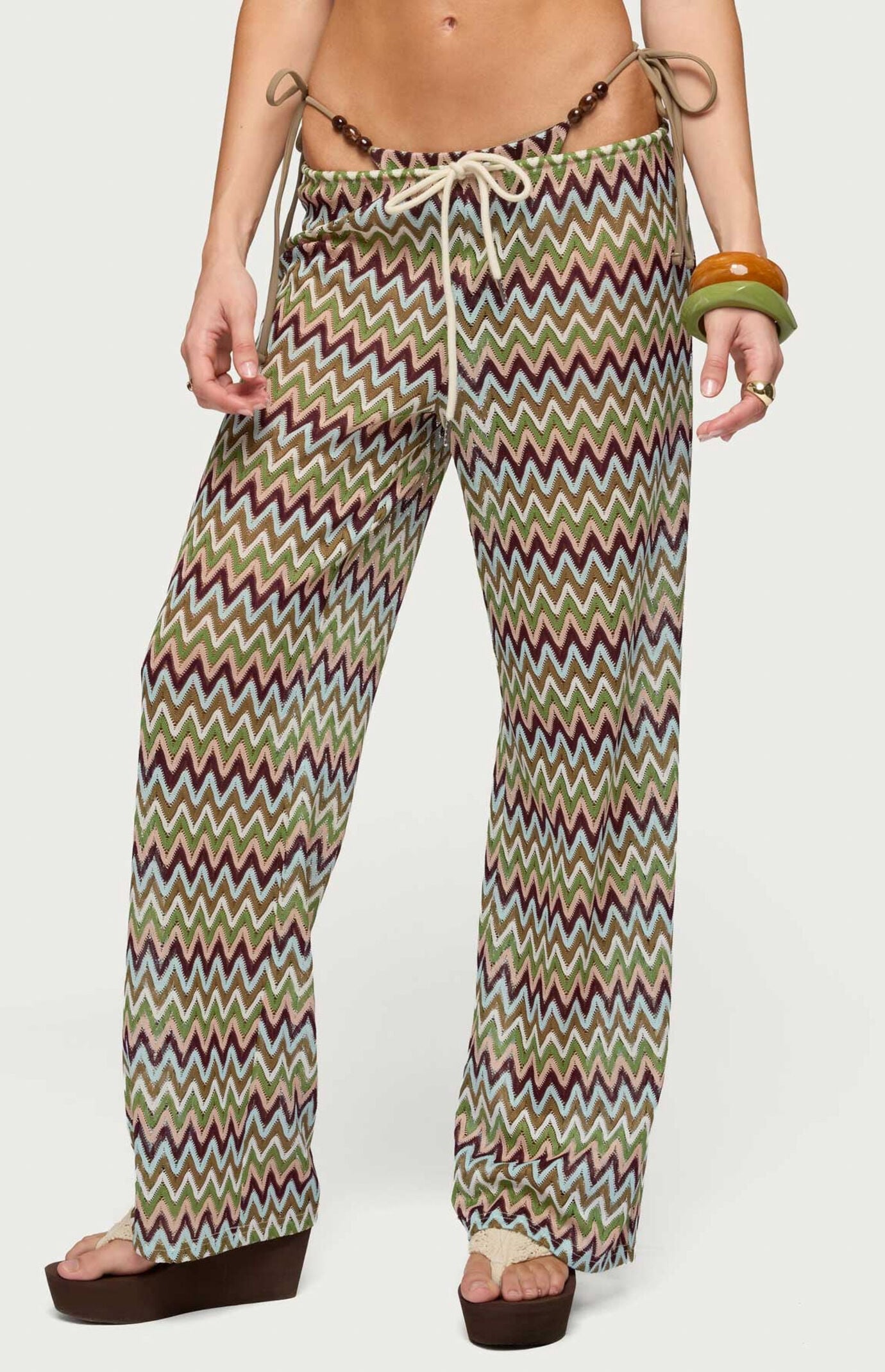 Edikted Mindee Zigzag Crochet Pants