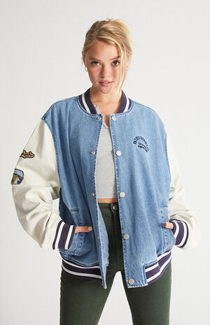 PacSun Navy Tapestry Gas Jacket