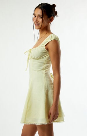 Maggie Tie Front Ruched Mini Dress image number 4