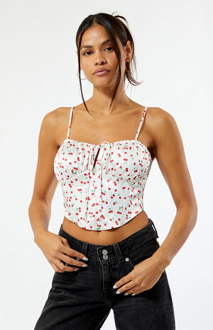 Tie Front Satin Corset image number 1