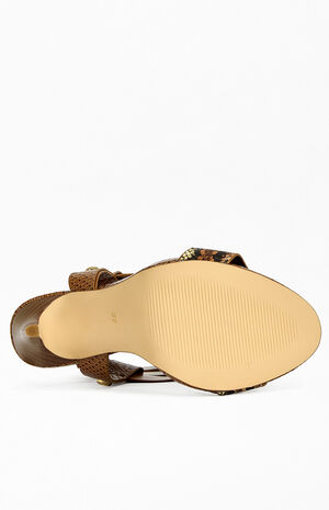 Women's Kandinsky Cognac Snake Stiletto Sandals image number 5