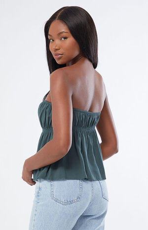 Strapless Button Front Tube Top image number 4