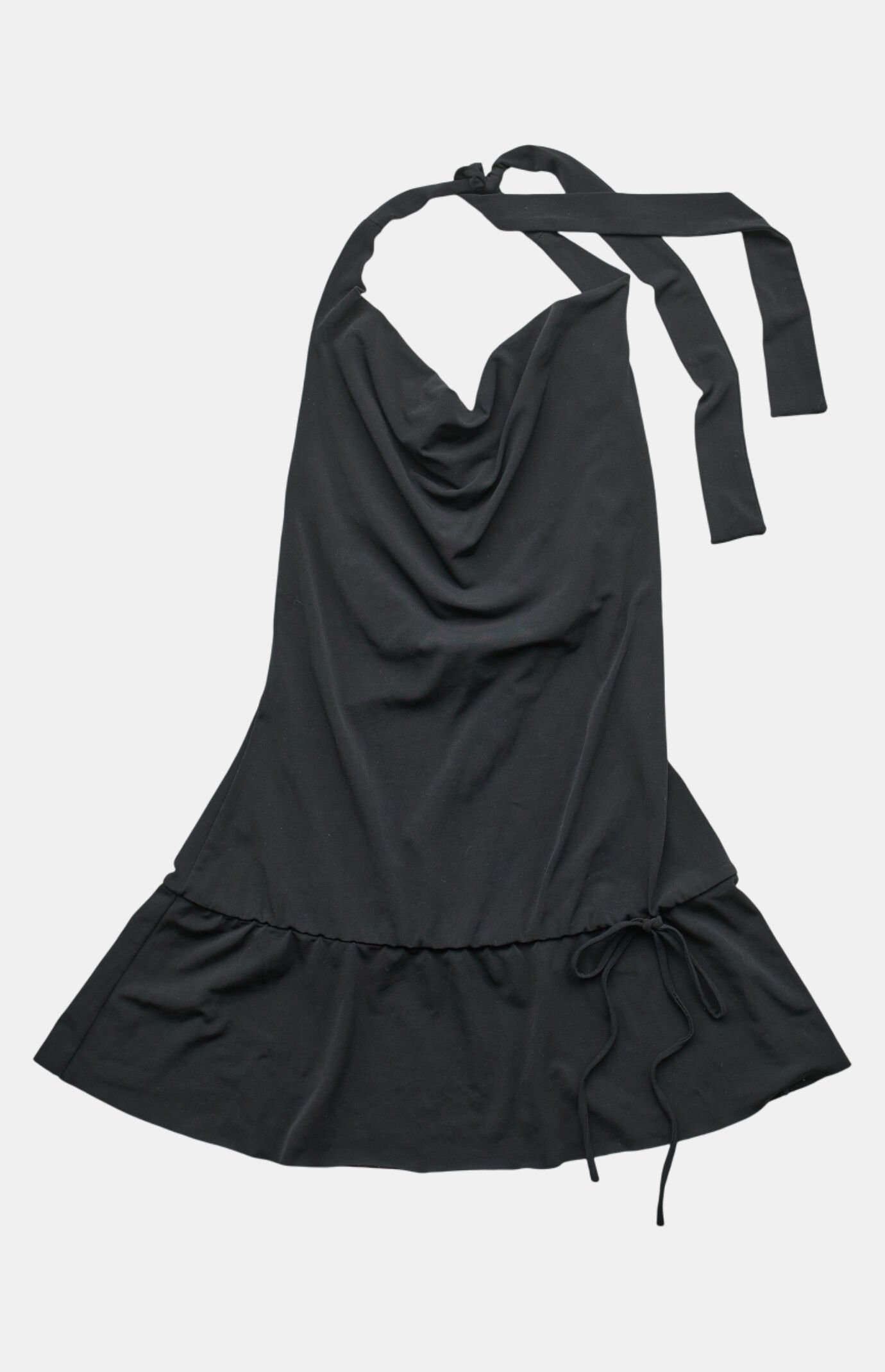 PS VINTAGE 2000s Y2K Black Halter Dress