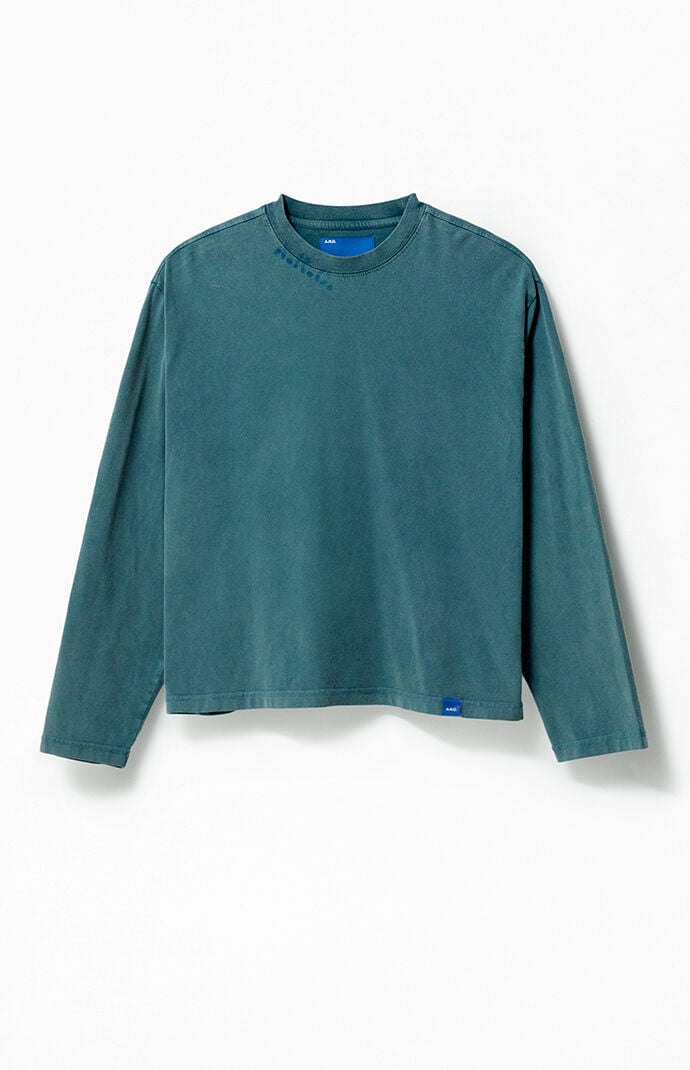 A.R.C. Blue Vintage Wash Heavyweight Oversized Long Sleeve T-Shirt