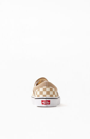Tan Checkerboard Classic Slip-On Shoes image number 3