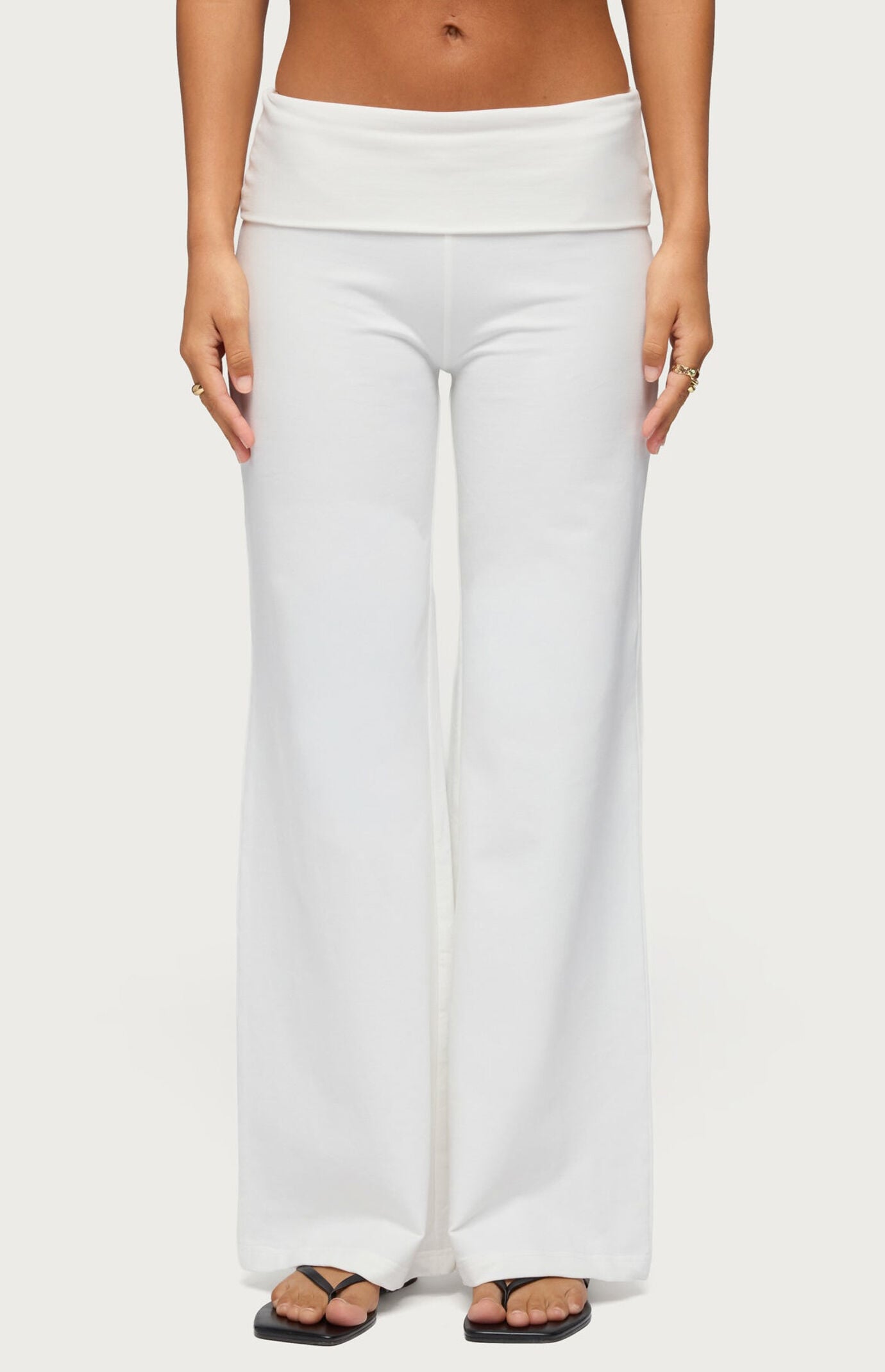 Edikted Wide Leg Foldover Pants