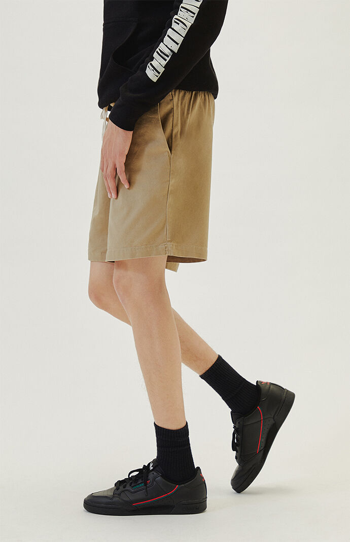 Khaki Stretch Twill Volley Shorts
