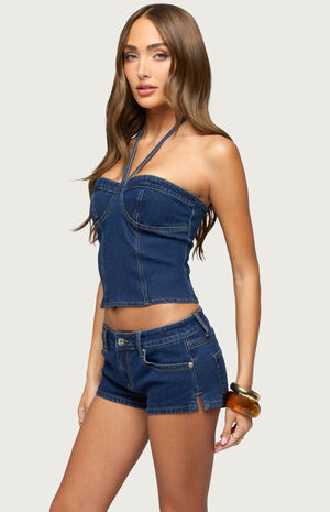 Jagger Denim Halter Top image number 2