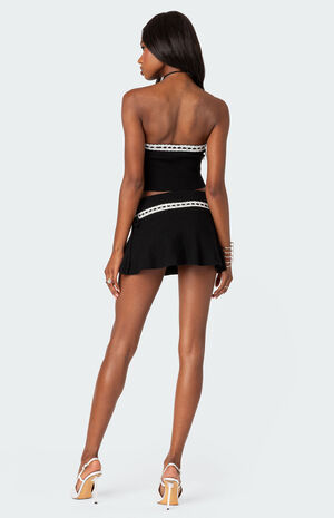 Khloe Lacey Bow Ribbon Knit Tube Top image number 3