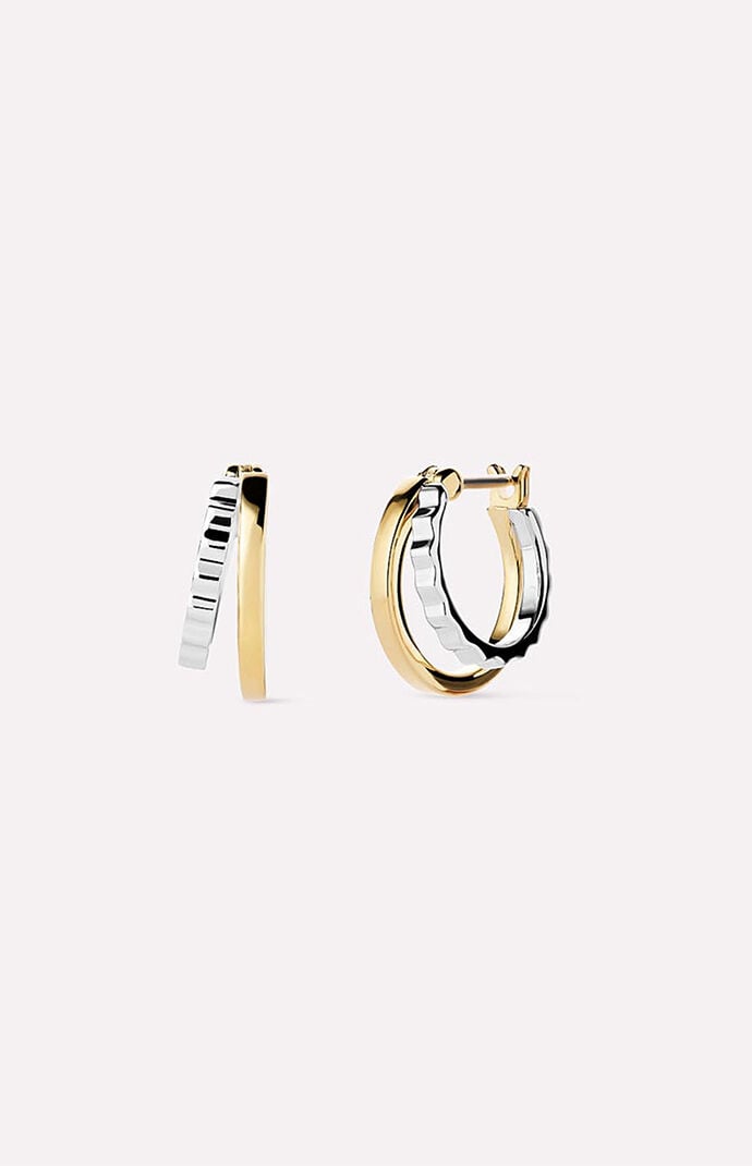 Ana Luisa Toda Two-Tone Heart Huggie Earrings