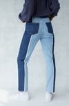 Two-Tone Cut & Sew Mom Jeans Two-Tone Cut & Sew Mom Jeans image number null