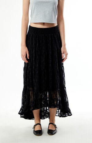 High-Low Lace Midi Skirt image number 2