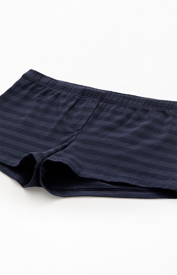 John Galt Blue & Black Striped Boxer Boyshorts