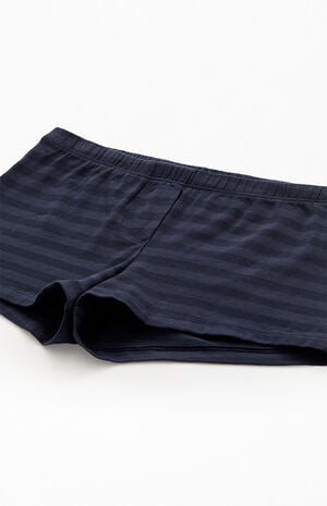 Blue & Black Striped Boxer Boyshorts image number 2