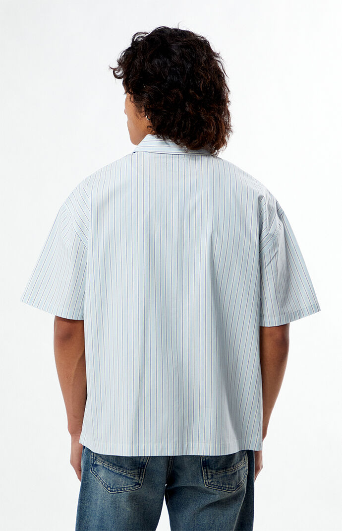 Pacsun Blue Striped Boxy Shirt