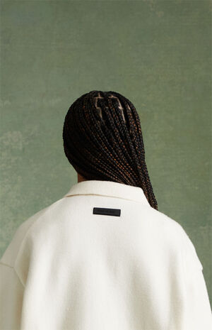 Essentials Cloud Dancer Knit Polo Sweater image number 5