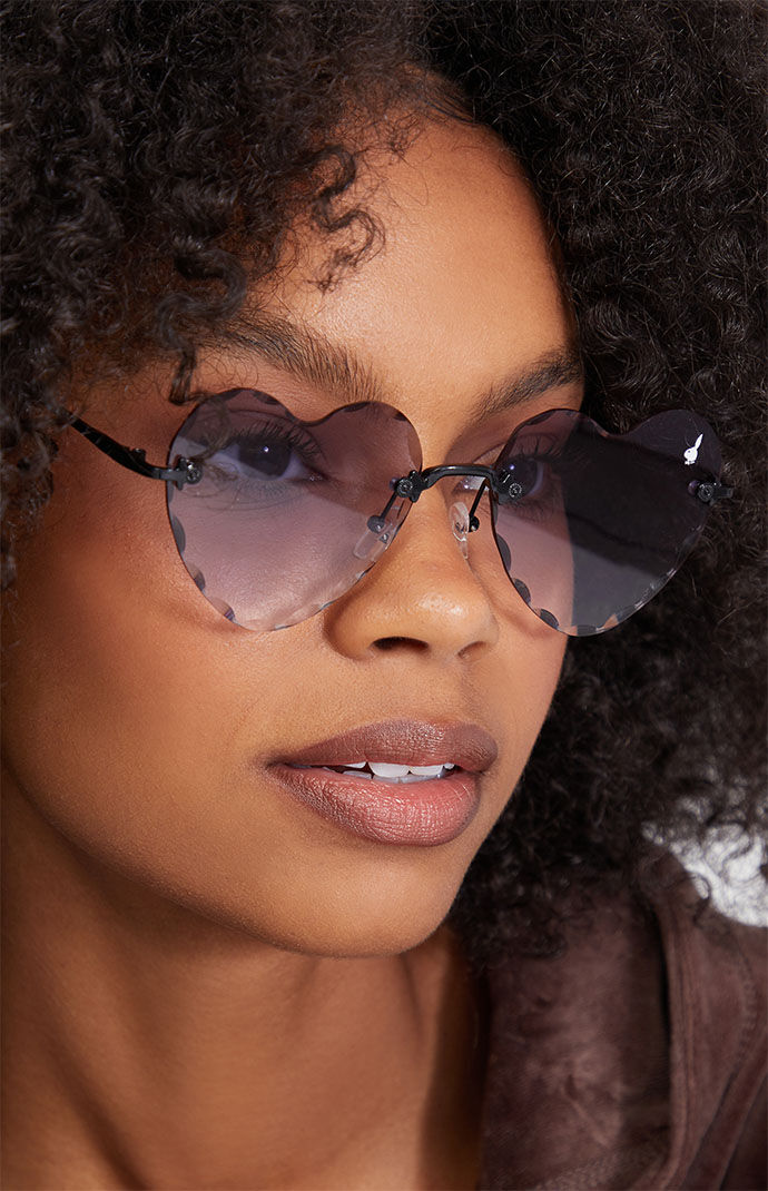 Rimless heart shop sunglasses