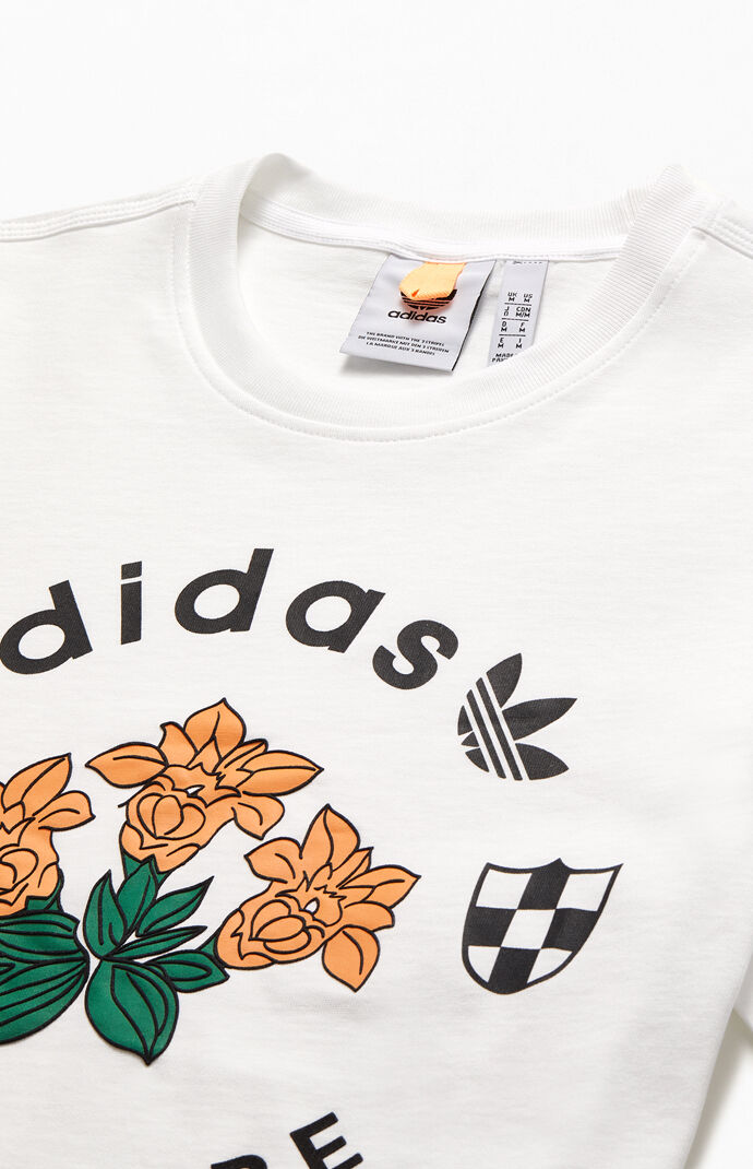 White Adventure Flowers Short Sleeve T-Shirt