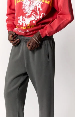 Washed Black Johnny Fleece Straight Sweatpants image number 5