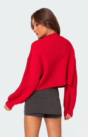 Sabrina Chunky Knit Cropped Cardigan image number 5