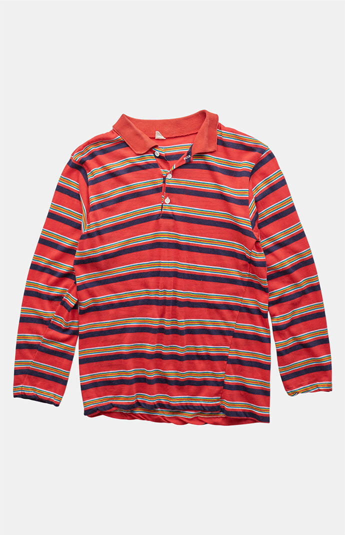 PS VINTAGE 80s Striped Polo Top