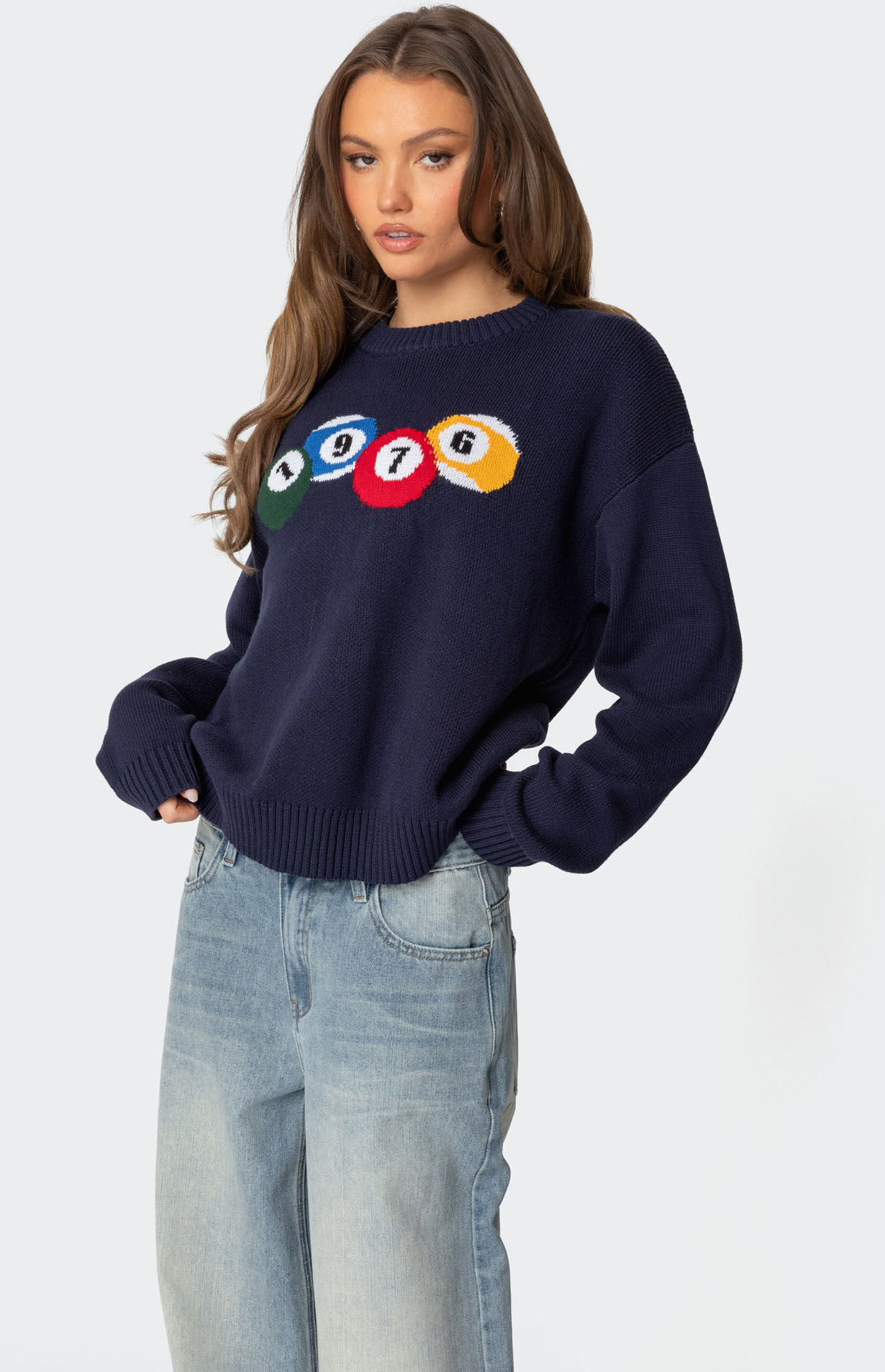 アレキサンダ➖　ニット Edikted 1976 Billiards Sweater | Pacsun