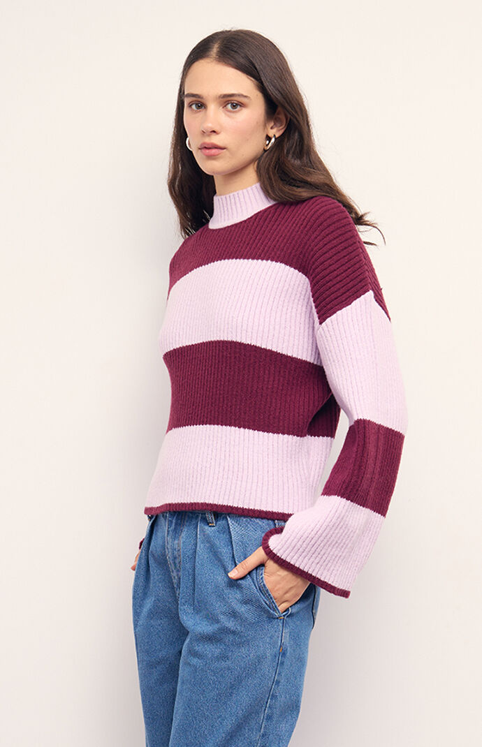 MINKPINK Freja Striped Chunky Knit Sweater