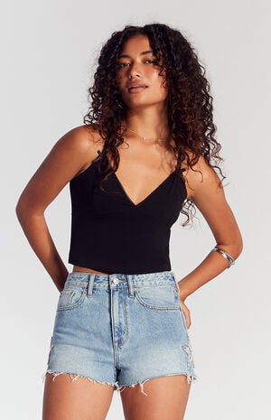 Rhinestone Star High Waisted Denim Festival Shorts