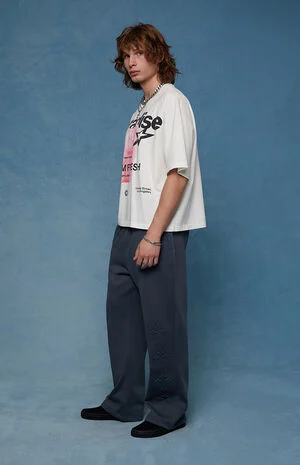 Embossed Straight Leg Sweatpants image number 1