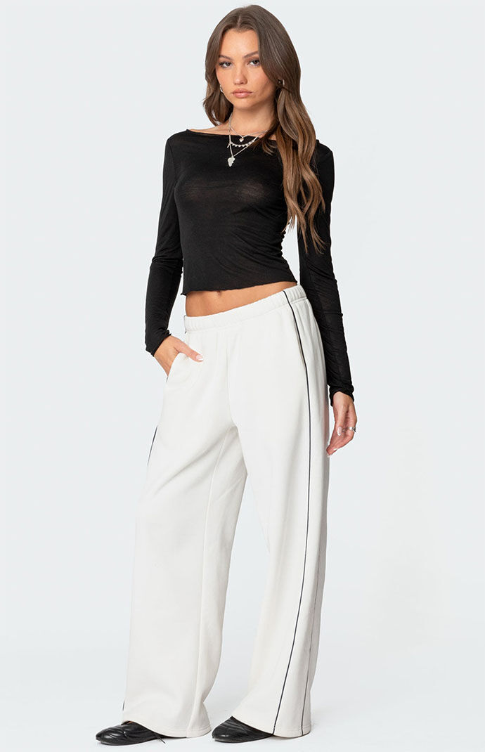 Edikted Rach Sheer Boat Neck Top | PacSun