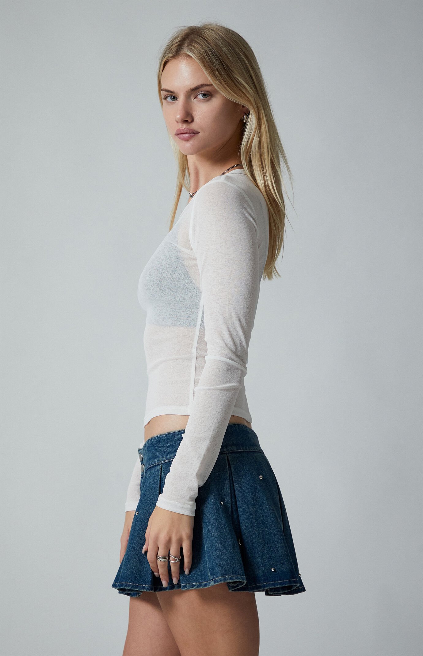 Third Charm Cynthia Sheer Long Sleeve Top