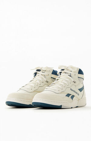 White & Blue BB4000 II Mid Basketball Shoes image number 2