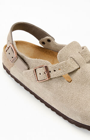 Women's Tokio Suede Leather Clog Taupe image number 7