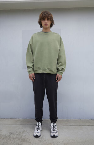 Green Vintage Wash Comfort Crew Neck Sweatshirt image number 3